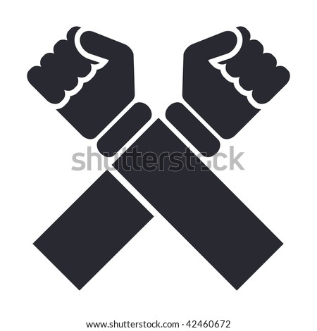 Vector illustration of icon isolated in a modern style, depicting two arms crossed