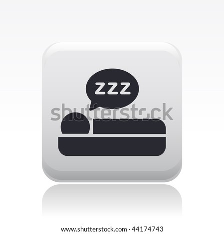 Vector illustration of modern glossy black icon depicting sleep