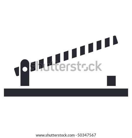 Vector illustration of modern icon depicting a open level crossing on the road Stock foto © 