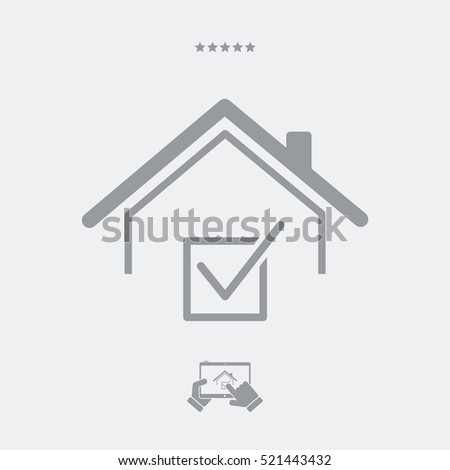 Checking house - Vector web icon