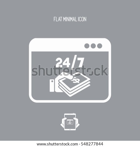 Dollars payment online - Vector flat icon