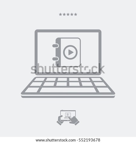 Computer media list book - Vector flat icon