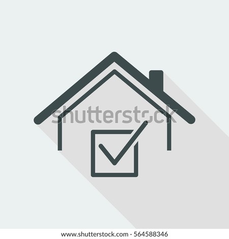 Checking house - Vector web icon