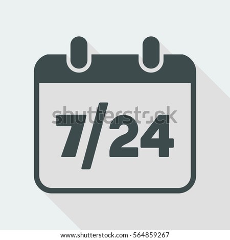 7/24 availability calendar - Vector web icon