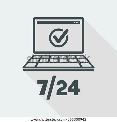  Check 7/24 services - Vector web icon