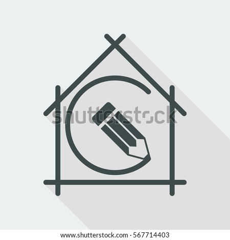 House planning - project design - Vector flat icon