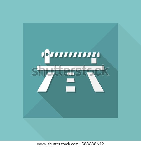 Vector illustration of single isolated road barrier icon