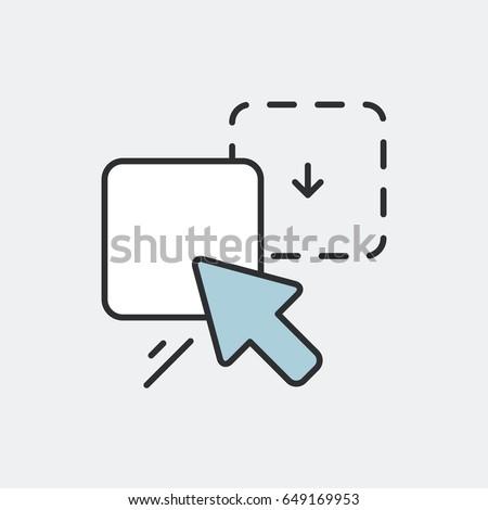 Drag and drop symbol concept. Flat and isolated vector eps illustration icon with minimal and modern design.
