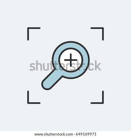 Zoom area or explore information symbol concept. Flat and isolated vector eps illustration icon with minimal and modern design.