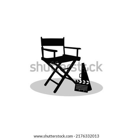 director Film Studio Video Cinema Cinematography Film Production logo design vector icon illustration.