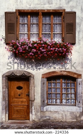 Historic House in the Old Town of Gruyere, Switzerland