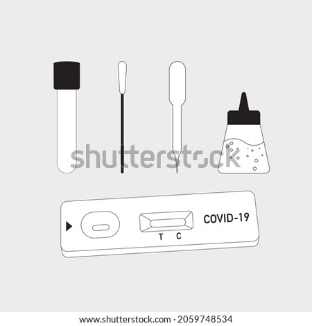 Similar – Image, Stock Photo Covid 19 antigen self test for nasal swab with positive result. Antigen test kit for home use to detection coronavirus infection. Negative test result from rapid antigen test. Coronavirus diagnosis.