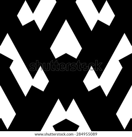 Abstract seamless geometric pattern. Monochrome vector illustration.