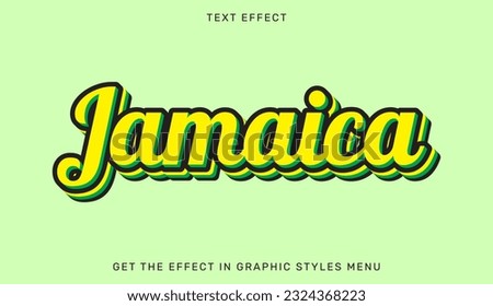 Jamaica editable text effect in 3d style