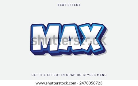 Max text effect template in 3d design