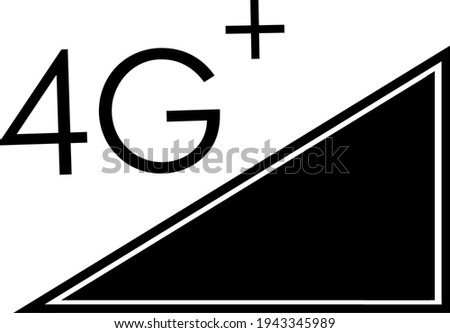 Symbol logo with 4G plus signal image