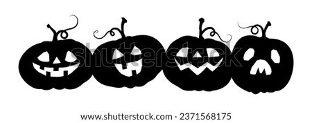 Halloween Pumpkin Faces. Jack O'Lantern Halloween Decoration. Vector Illustration For Backgrounds, Logos, Stickers, Labels, Tags And Other Design.