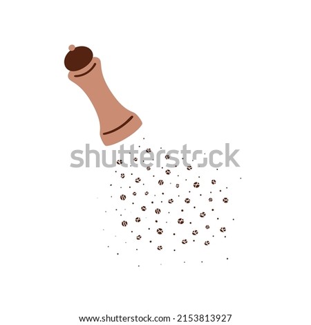 Black pepper isolated graphic element. Peppercorn heap vector