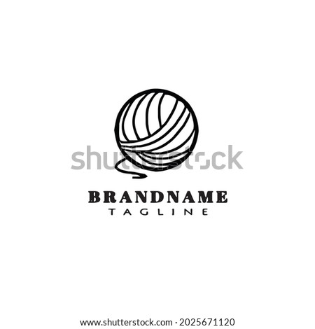 ball of yarn logo design icon modern vector illustration