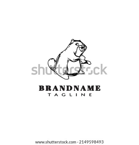 gopher animal logo design template icon modern vector illustration