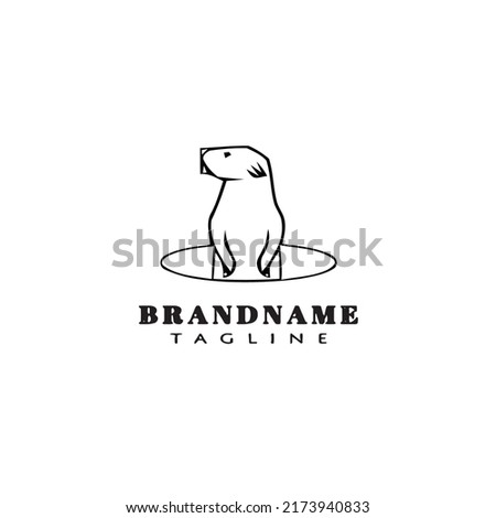 gopher animal logo design template icon modern vector illustration