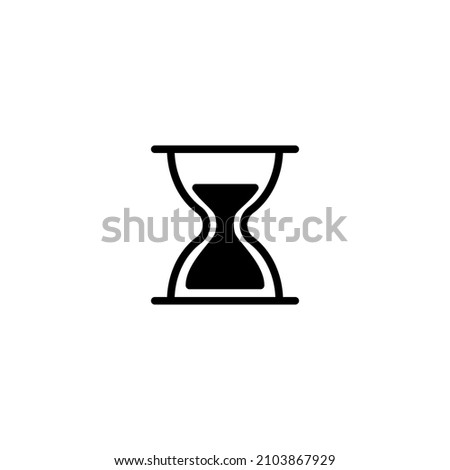 Hourglass simple black vector icon. Sand clock, half full, half empty glyph symbol. eps 10