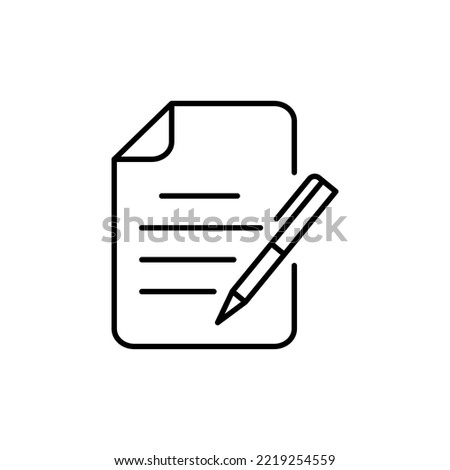 Premium document icon or logo in line style. High quality sign and symbol on a white background. Vector outline pictogram for infographic, web design and app development.