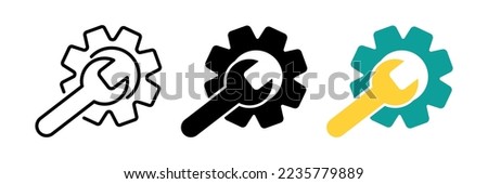 Service Tools vector icon. Style is bicolor flat symbol, cobalt and cyan colors, rounded angles, white background.