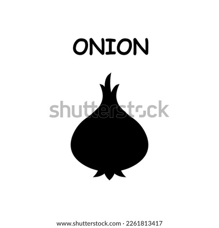Onion silhouette icon illustration template for many purpose. Isolated on white background	