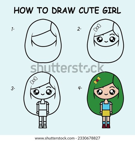 Girl Drawing Step By Step | Free download on ClipArtMag