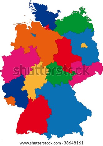 Map Of Administrative Divisions Of Germany Stock Vector Illustration ...