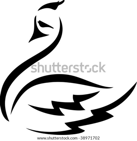 Silhouette Of A Swan Stock Vector Illustration 38971702 : Shutterstock