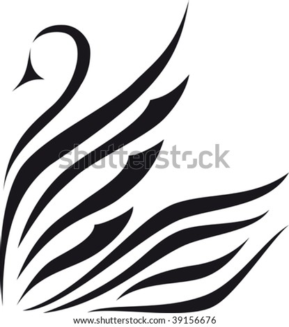 Silhouette Of A Swan Stock Vector Illustration 39156676 : Shutterstock