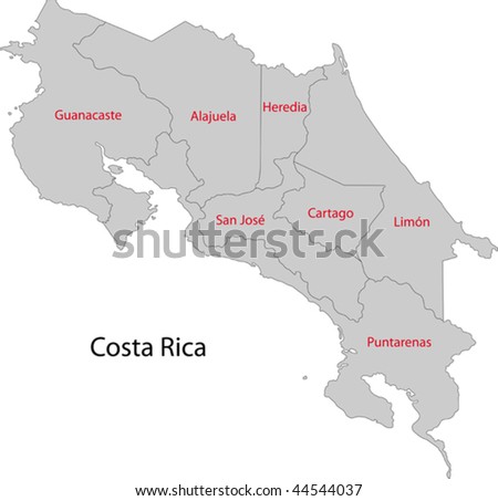 Administrative Divisions Of Costa Rica Stock Vector Illustration ...