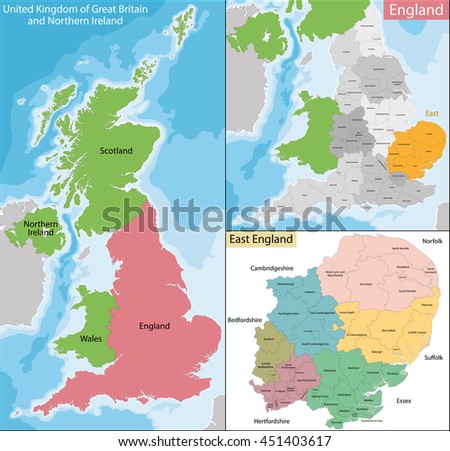 Map of East England