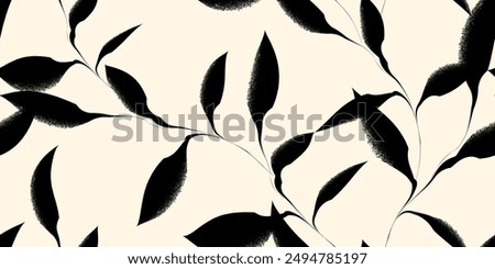 Abstract contemporary seamless pattern. Hand-drawn flower and leaf shape textures. Repeatable vibrant boho prints. Vector illustration