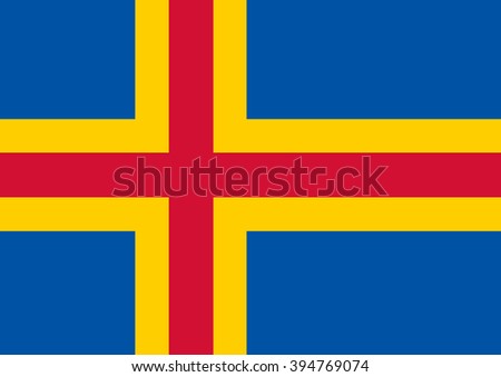 Aland Islands Vector Flag