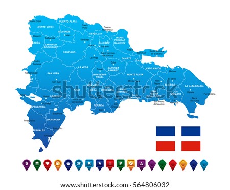 Dominican Republic Map vector illustration