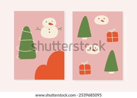 christmas card christmas tree, snow, gift for invitations, greeting, gala, grand opening, poster, thanks giving, wedding, social media, design drawing vector illustrations