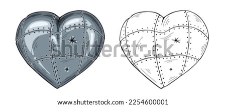 Iron heart, isolated on White background