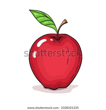 Red aple vector illustration isolated on white background