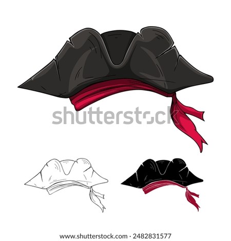 Pirate hat. Vector illustration isolated on white