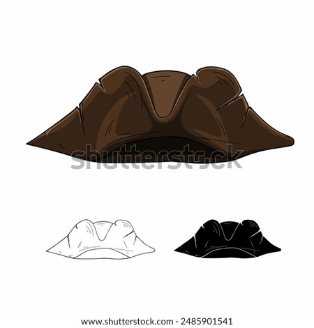 Hat tricorn. Vector illustration isolated on white