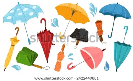 Similar – Image, Stock Photo Closed umbrellas at a beach bar in Valencia in wintertime