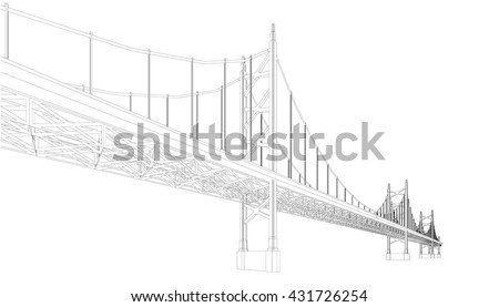 3d wireframeof bridge