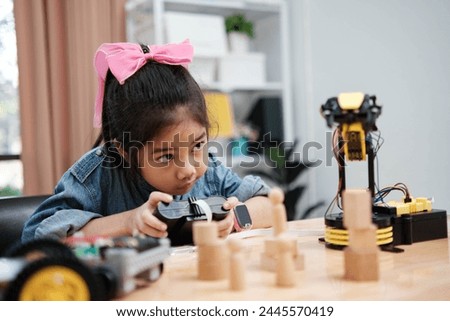 Similar – Foto Bild neugieriges Kind in der Küche entdeckt den Kuchen