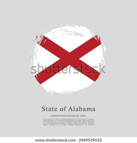 Flag of the state of Alabama. The United States of America