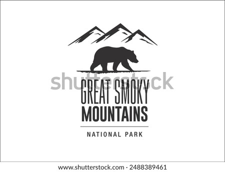 great smoky mountains vector illustration