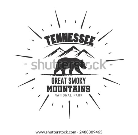 great smoky mountains vector illustration