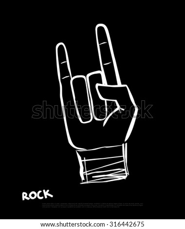Rock N Roll Hand Sign Stock Vector Illustration 316442675 : Shutterstock